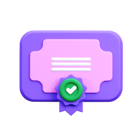 Website Certificate  3D Icon