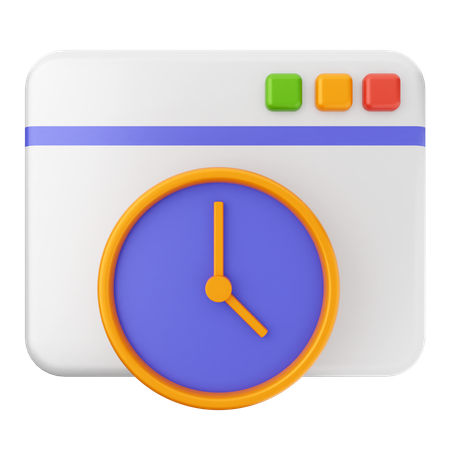 Website Clock  3D Icon