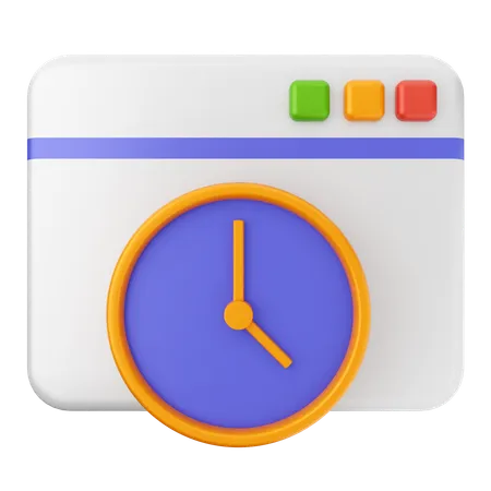 Website Clock  3D Icon