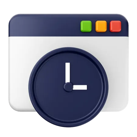 Website Clock  3D Icon