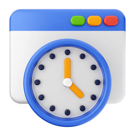 Website Clock  3D Icon