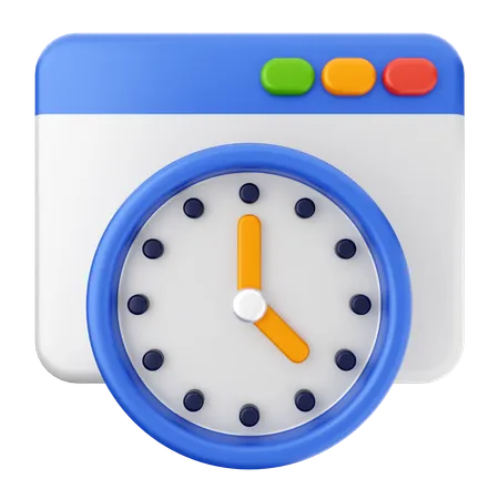 Website Clock  3D Icon