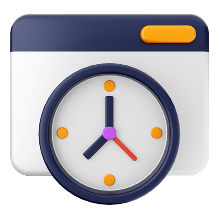 Website Clock  3D Icon