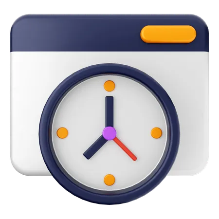 Website Clock  3D Icon