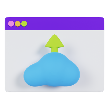 Website Cloud Upload  3D Icon