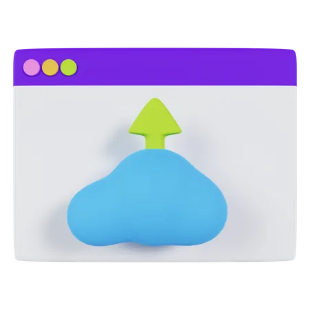 Website Cloud Upload  3D Icon