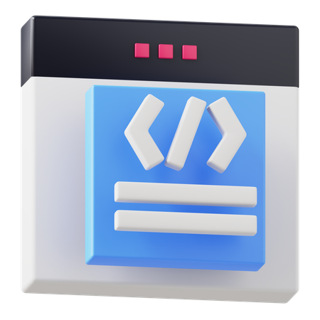 Website Code  3D Icon