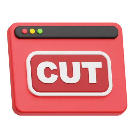 Website Cut  3D Icon