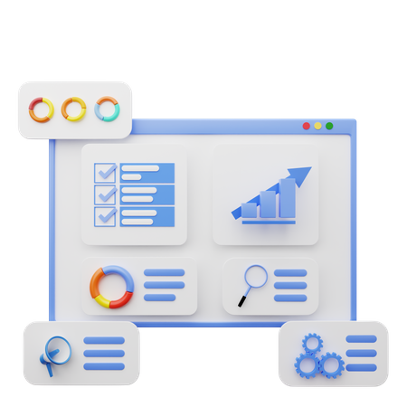 Website Data dashboard  3D Illustration