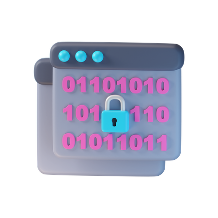 Website Data Encryption  3D Icon