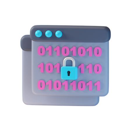 Website Data Encryption 3D Icon