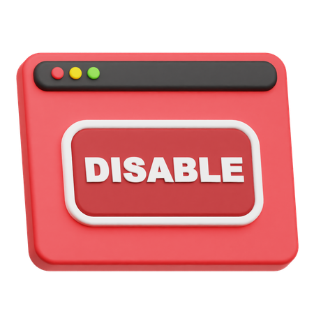 Website Disable  3D Icon