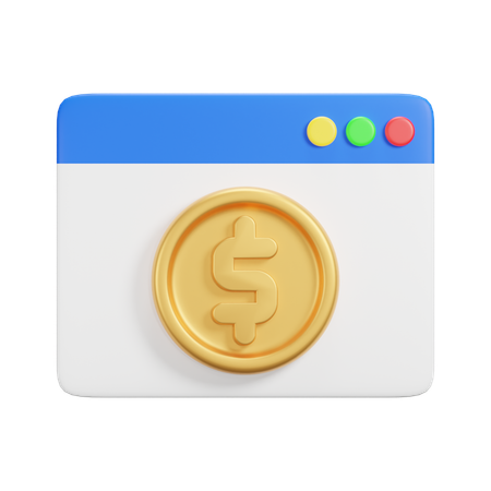 Website Dollar  3D Icon