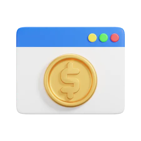 Website Dollar  3D Icon