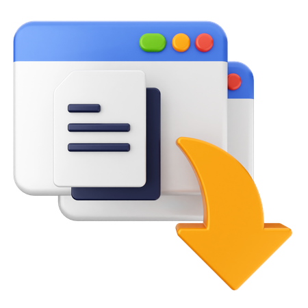 Website Download File  3D Icon