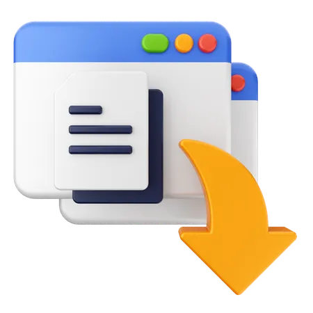 Website Download File  3D Icon