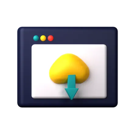 Website Downloading  3D Icon