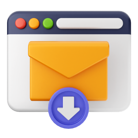 Website Email Download  3D Icon