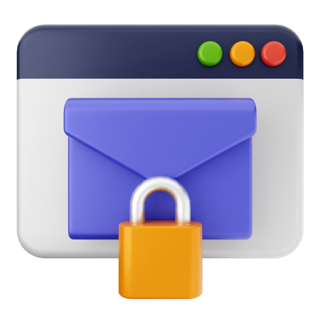 Website Email Lock  3D Icon