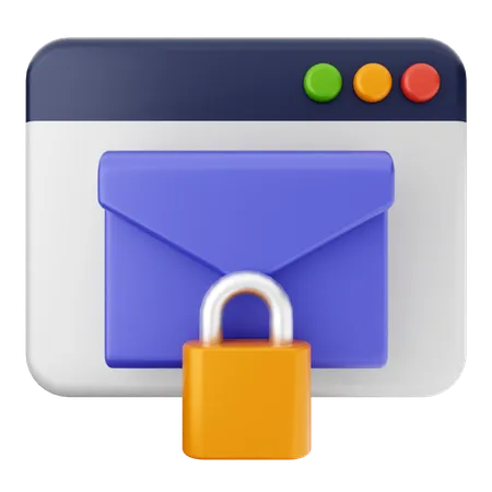 Website Email Lock  3D Icon