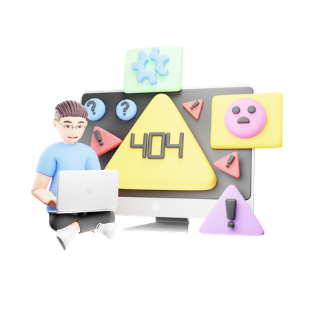 Website Error  3D Illustration