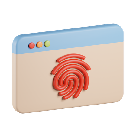 Website Fingerprint  3D Icon