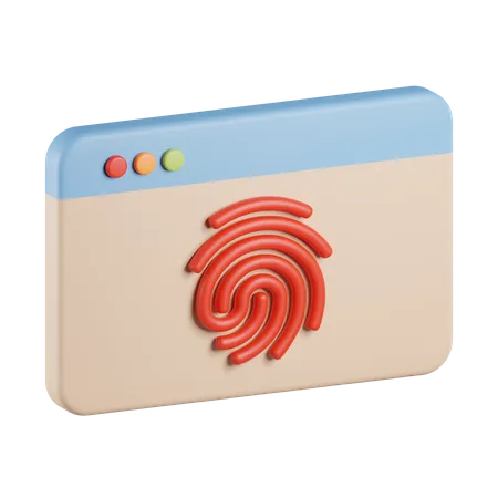 Website Fingerprint  3D Icon