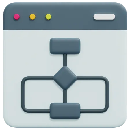 Website Flow Diagram  3D Icon