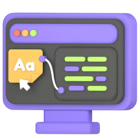 Website Font Custom 3D Icon