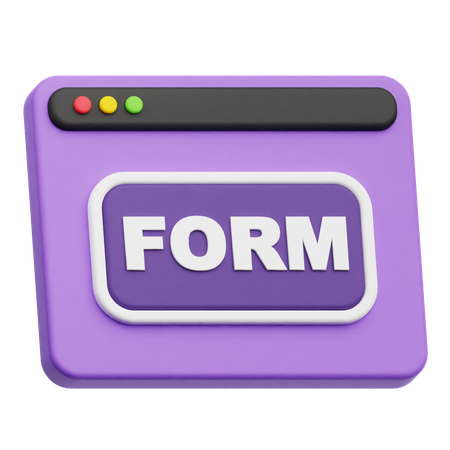 Website Form  3D Icon