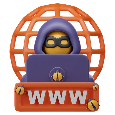 Website Hacking  3D Icon