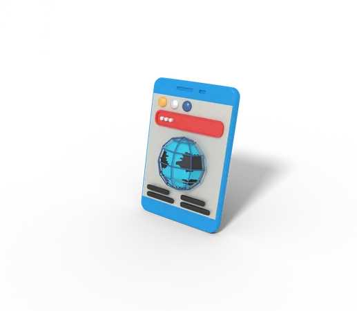 Website in phone  3D Icon