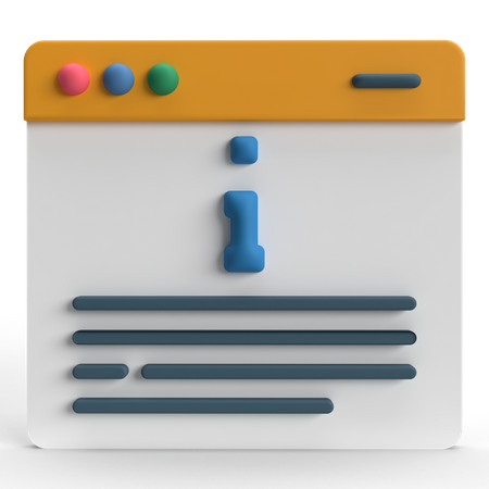 Website Info  3D Icon