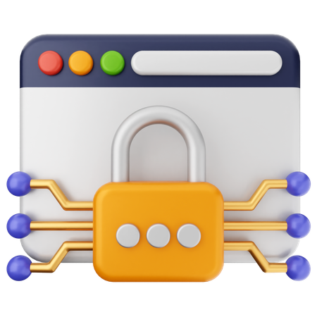 Website Internet Security  3D Icon