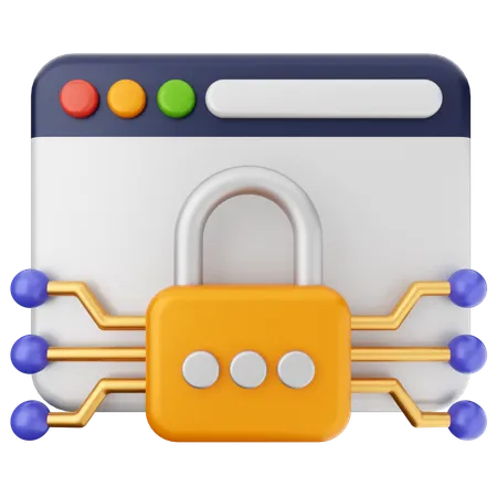 Website Internet Security  3D Icon