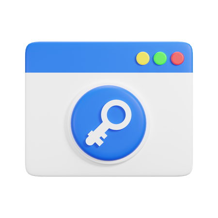 Website Key  3D Icon