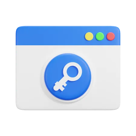 Website Key  3D Icon