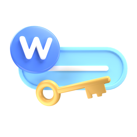 Website Key  3D Icon