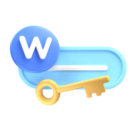 Website Key  3D Icon