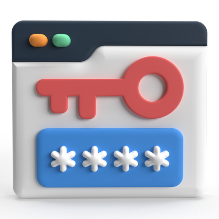 Website Key  3D Icon