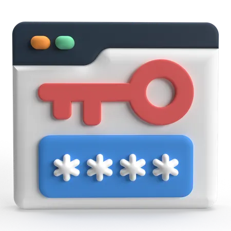 Website Key  3D Icon