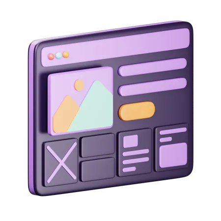 Website Layout  3D Icon