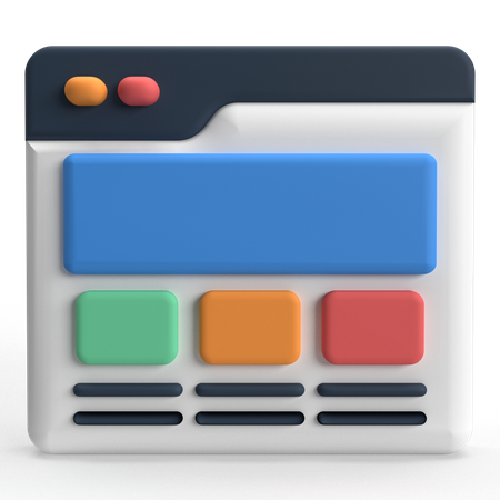 Website Layout  3D Icon