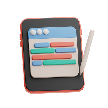 웹사이트 레이아웃  3D Icon