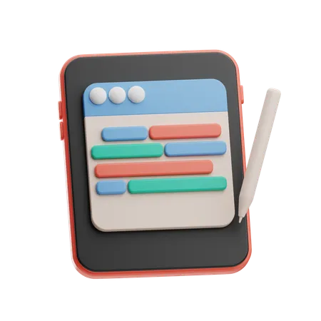 웹사이트 레이아웃  3D Icon