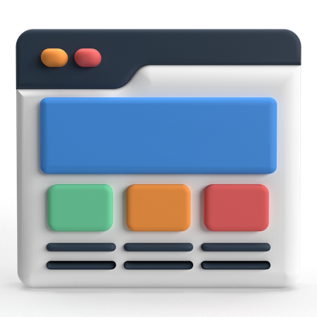 Website Layout  3D Icon