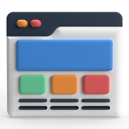 Website Layout  3D Icon