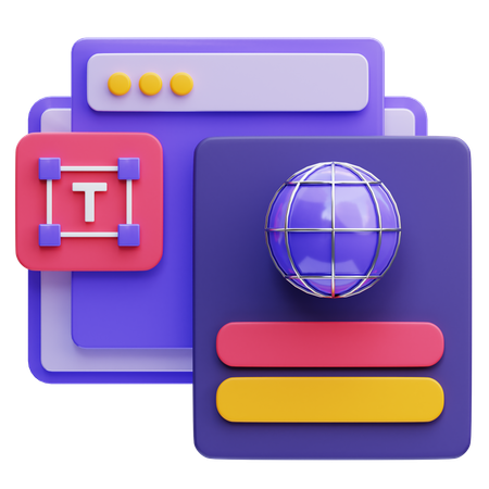 Website Layout  3D Icon