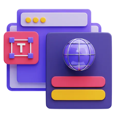 Website Layout  3D Icon