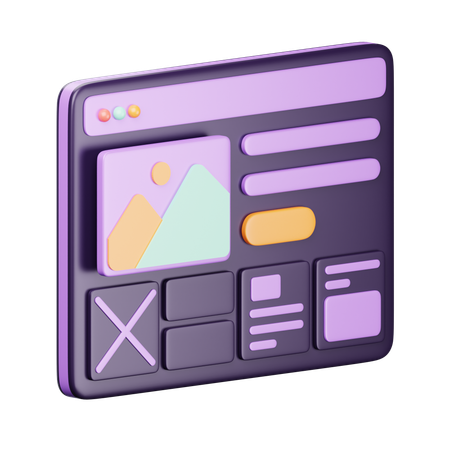 Website Layout  3D Icon